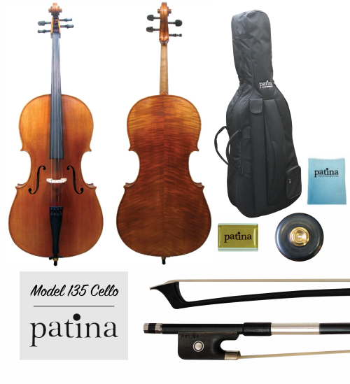 Patina Model 135 Upgraded Fully-Carved Student Cello Outfit